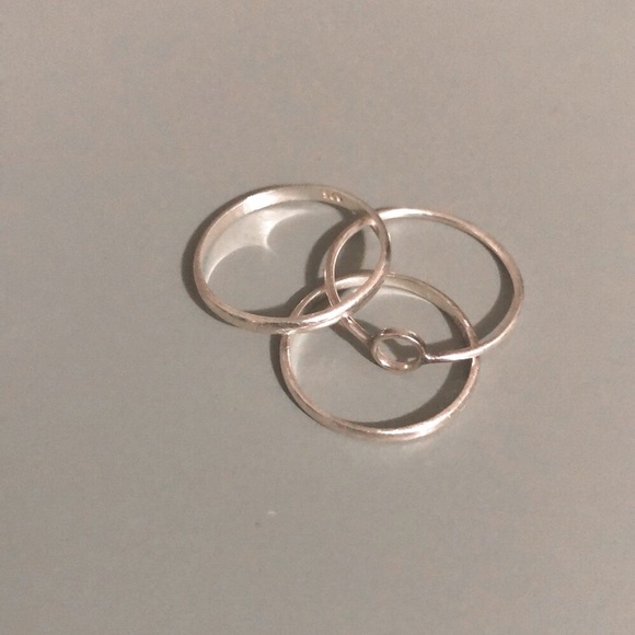 Set of 3 silver stacking rings - Picture 1 of 2